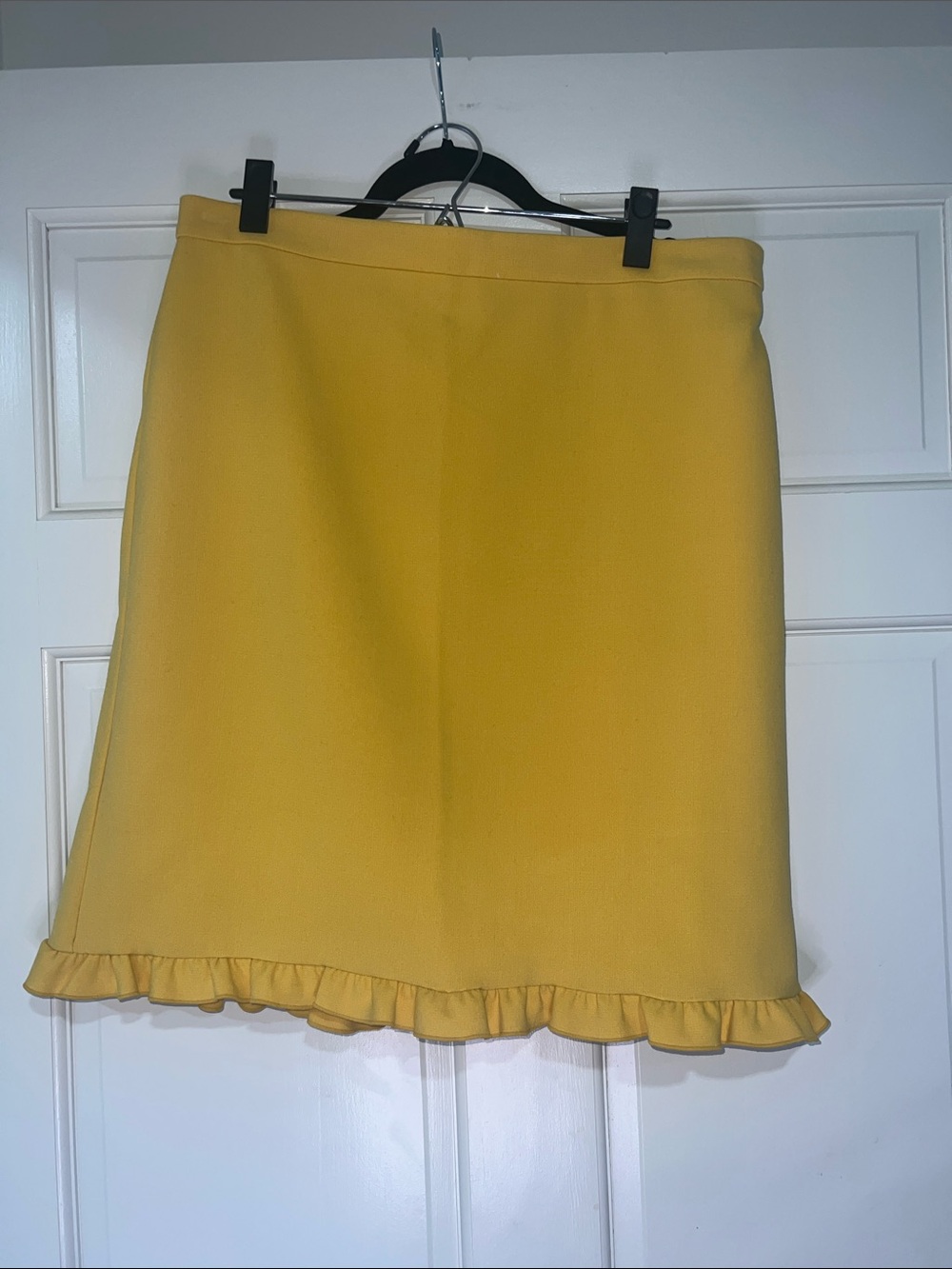 Ann Taylor Yellow Ruffle-Hem Mini Skirt